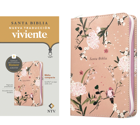 Coperta cărții 'Biblia Compacta Ntv de Zíper, Con Filament (Sentipiel, Jardín Coral) -'