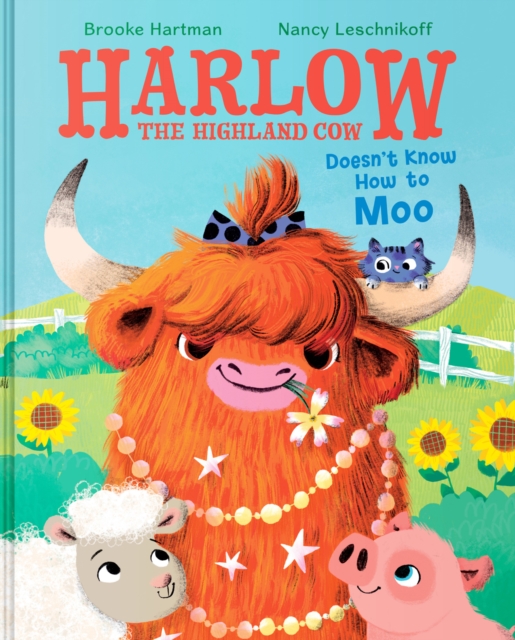 Coperta cărții 'Harlow the Highland Cow Doesn't Know How to Moo - Brooke Hartman'