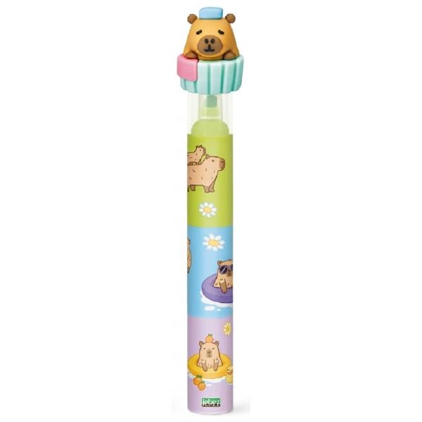 Mini evidentiator 3 in 1. Capybara maro cu carte pe cap