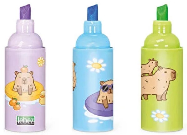 Imaginea produsului 'Mini evidențiator 3 în 1. Capybara maro cu carte pe cap'