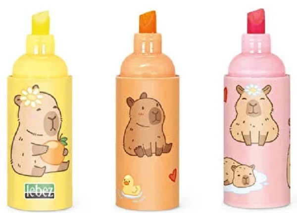 Imaginea produsului 'Mini evidențiator 3 în 1. Capybara galben cu pălărie'