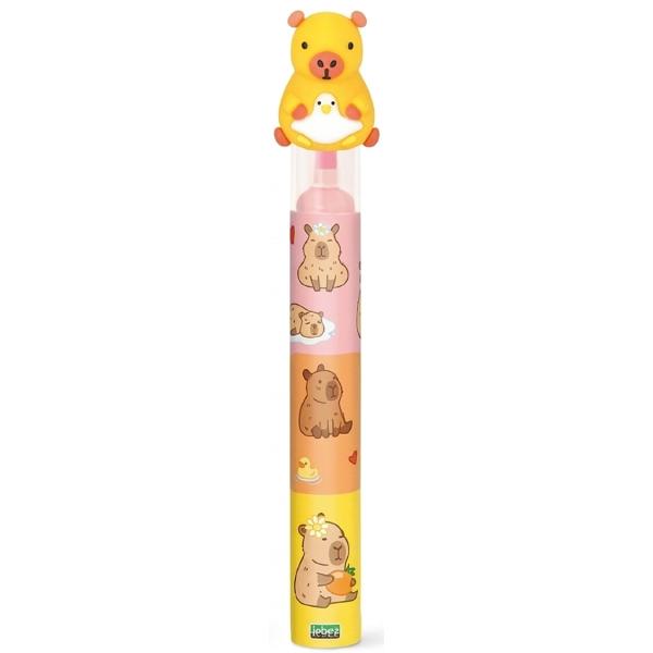 Mini evidentiator 3 in 1. Capybara galben cu ratusca alba
