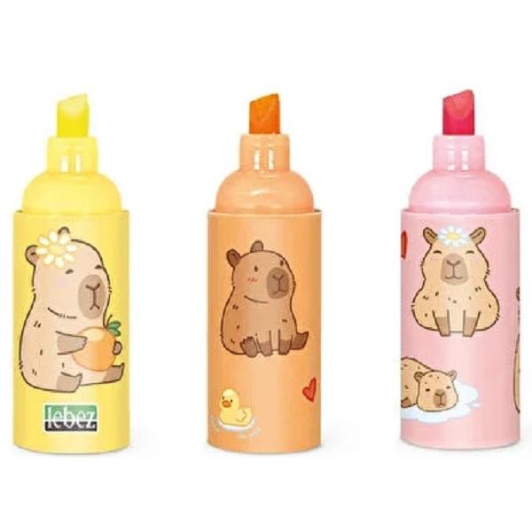 Mini evidentiator 3 in 1. Capybara galben cu ratusca alba