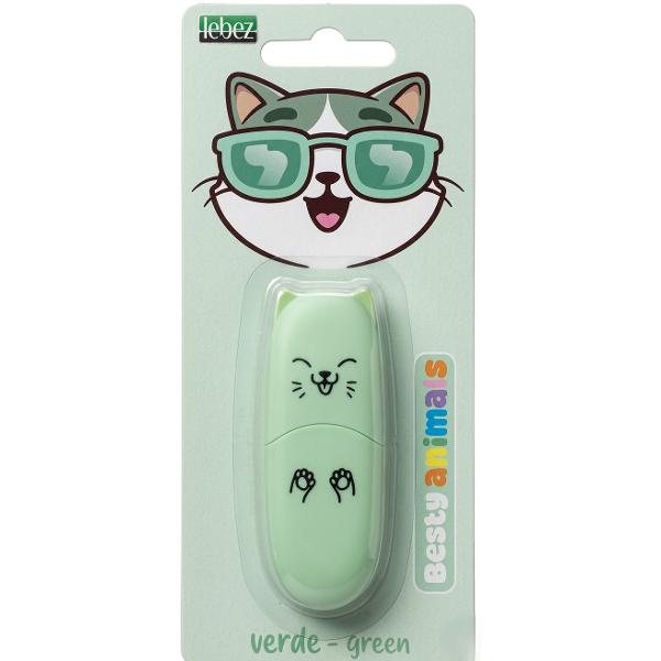 Marker evidentiator Besty Animals. Verde. Pisica