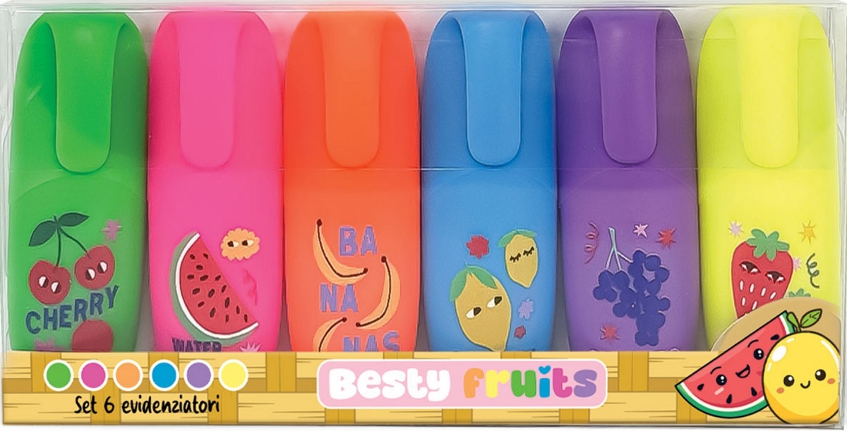 Imaginea produsului 'Set 6 markere evidențiator: Besty Fruits'