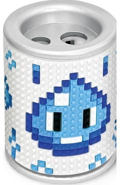 Imaginea produsului 'Ascuțitoare 3D pixel albă cu 2 găuri și container'