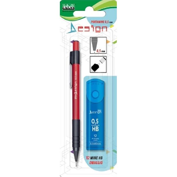 Creion mecanic Visiniu 0.5mm + rezerve HB