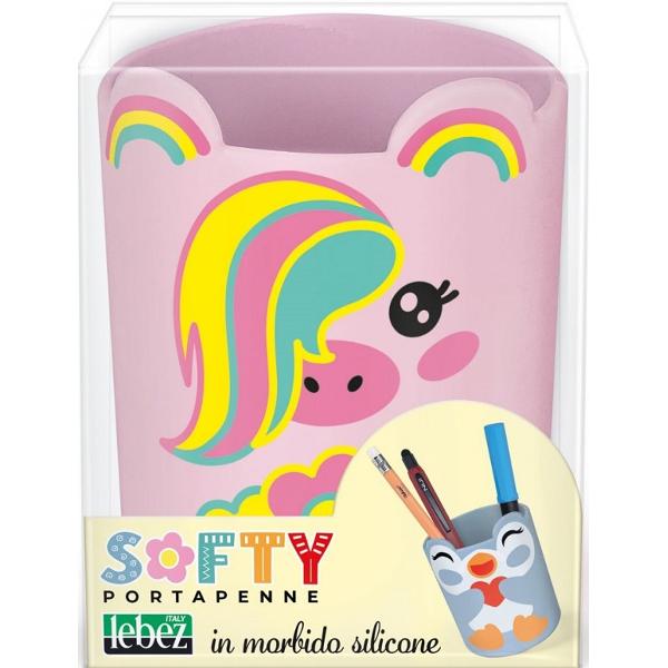 Suport creioane din silicon. Softy roz