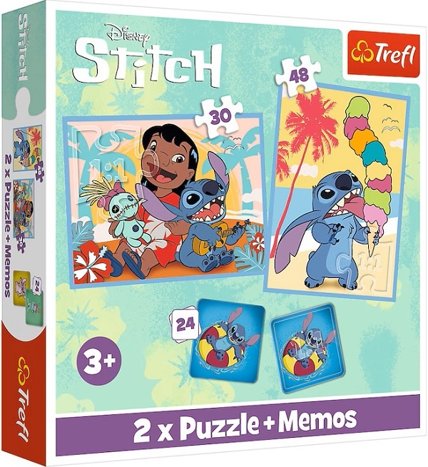 Imaginea produsului 'Puzzle 2 in 1 + Memos. Disney Stitch'