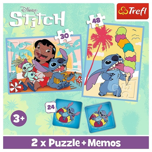 Imaginea produsului 'Puzzle 2 in 1 + Memos. Disney Stitch'