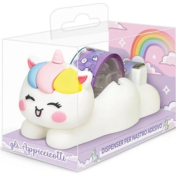 Dispenser banda adeziva Magic Unicorns. Unicorn roz