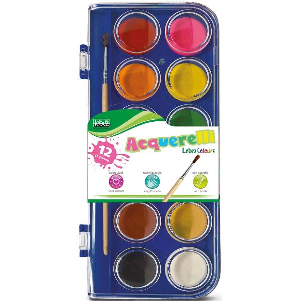 Set acuarele 12 culori cu pensula inclusa