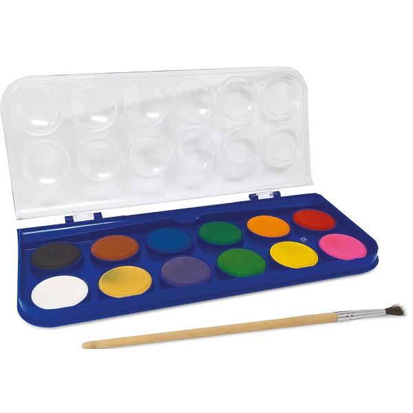 Set acuarele 12 culori cu pensula inclusa