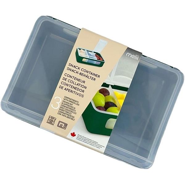 Cutie snack: 3 compartimente. Pine Green