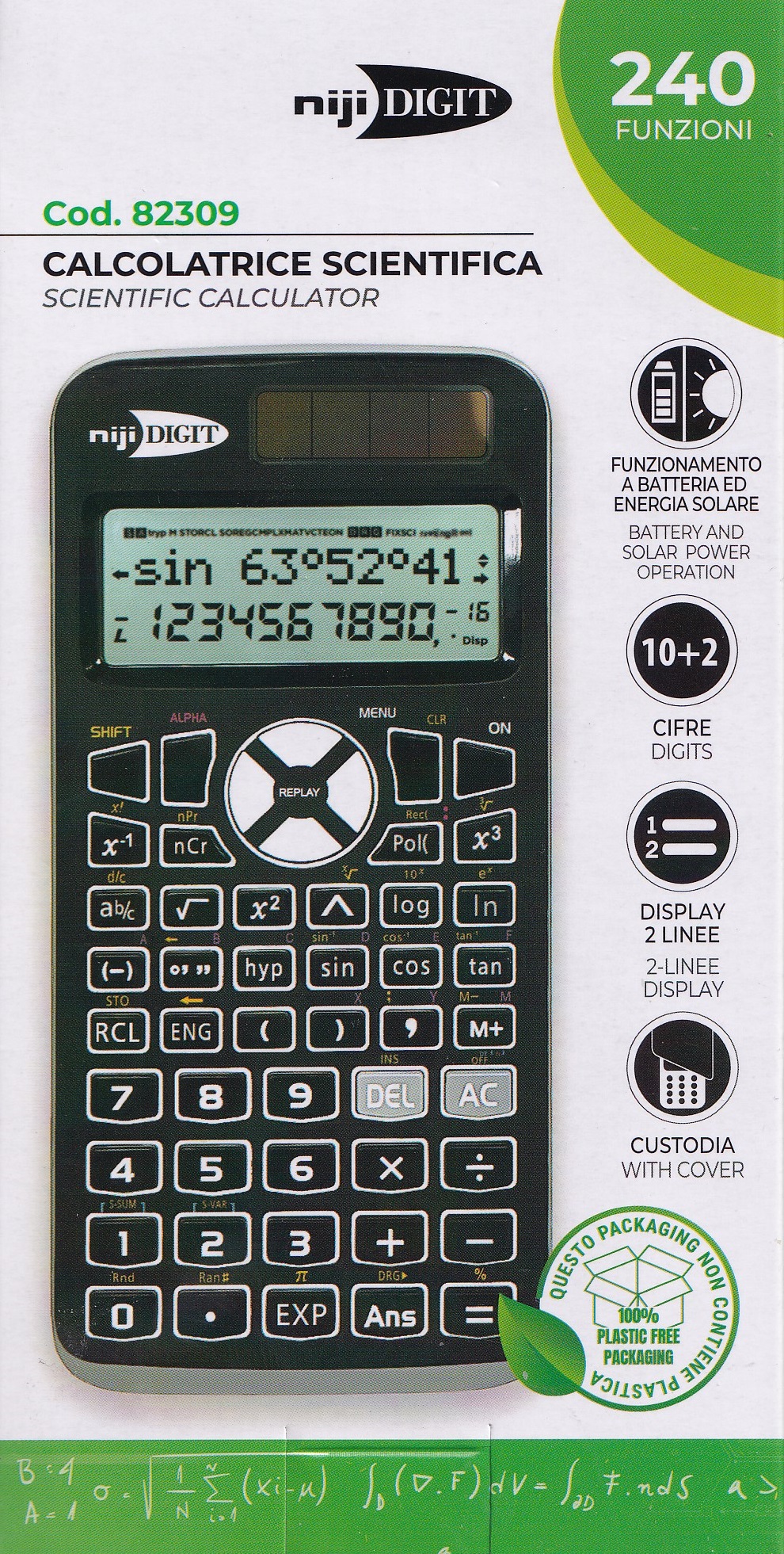 Imaginea produsului 'Calculator științific 10+2 digits cu 240 funcții'