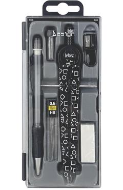 Imaginea produsului 'Trusa compas scolar cu 6 accesorii. Negru'