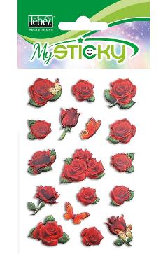 Imaginea produsului 'Stickere decorative. My sticky 3D. Trandafiri roșii'