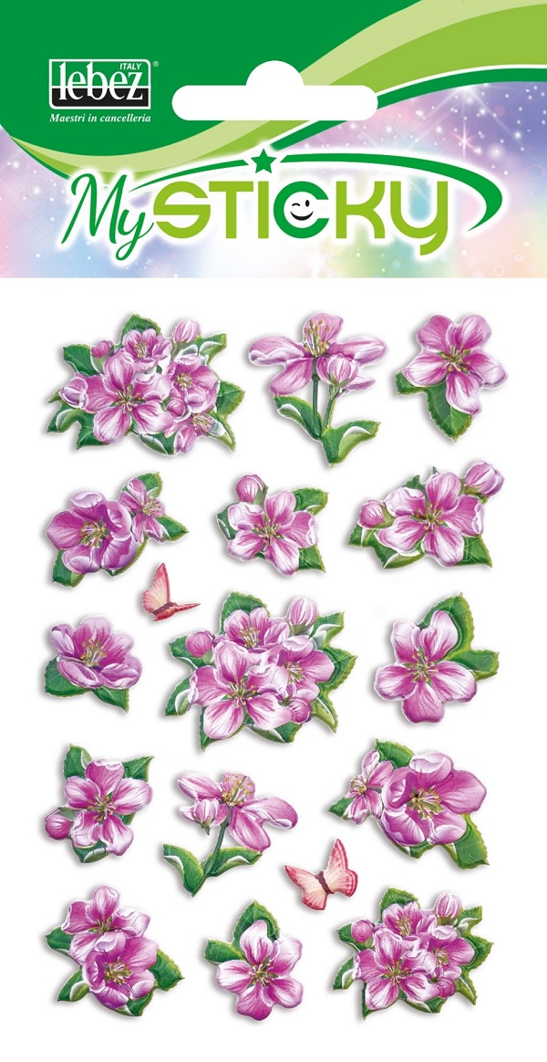 Imaginea produsului 'Stickere decorative. My sticky 3D. Flori roz cu alb'