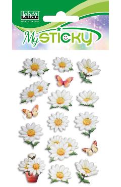 Imaginea produsului 'Stickere decorative. My sticky 3D. Flori albe'