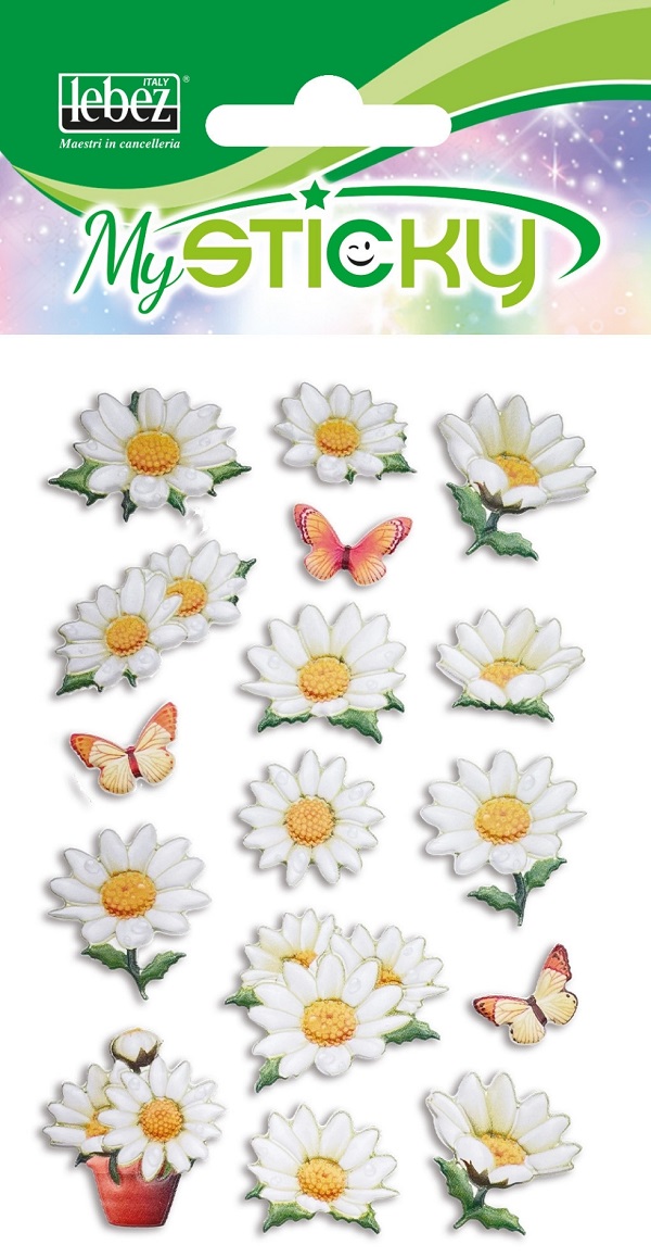 Imaginea produsului 'Stickere decorative. My sticky 3D. Flori albe'