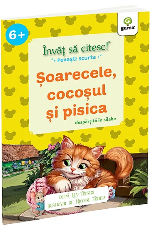 Coperta cărții 'Învăț să citesc povești scurte pe silabe. Șoarecele, cocoșul și pisica - Esop'