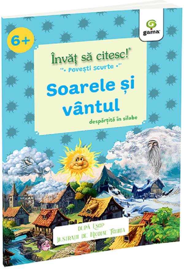 Coperta cărții 'Învăț să citesc povești scurte pe silabe. Soarele si vantul - Lev Tolstoi'