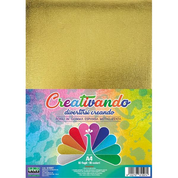 Hartie gumata asortata 10 culori metalizate A4