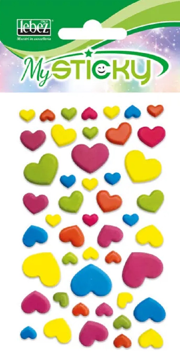 Imaginea produsului 'Stickere decorative. My sticky 3D. Inimioare colorate'