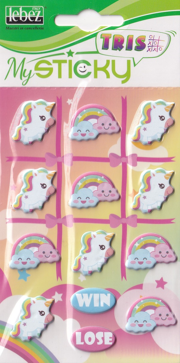 Imaginea produsului 'Stickere decorative X și 0. Unicorn și curcubeu'