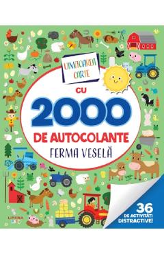 Coperta cărții 'Uimitoarea carte cu 2000 de autocolante. Ferma veselă - Emily Stead'