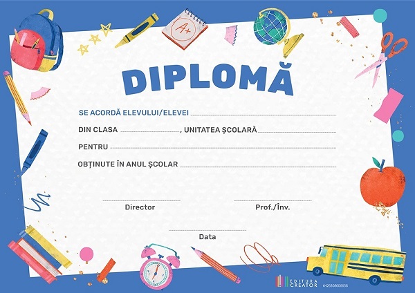 Coperta cărții 'Diplomă școlară'