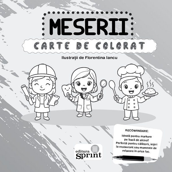 Coperta cărții 'Carte de colorat. Meserii - Florentina Iancu'