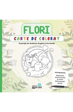 Carte de colorat. Flori