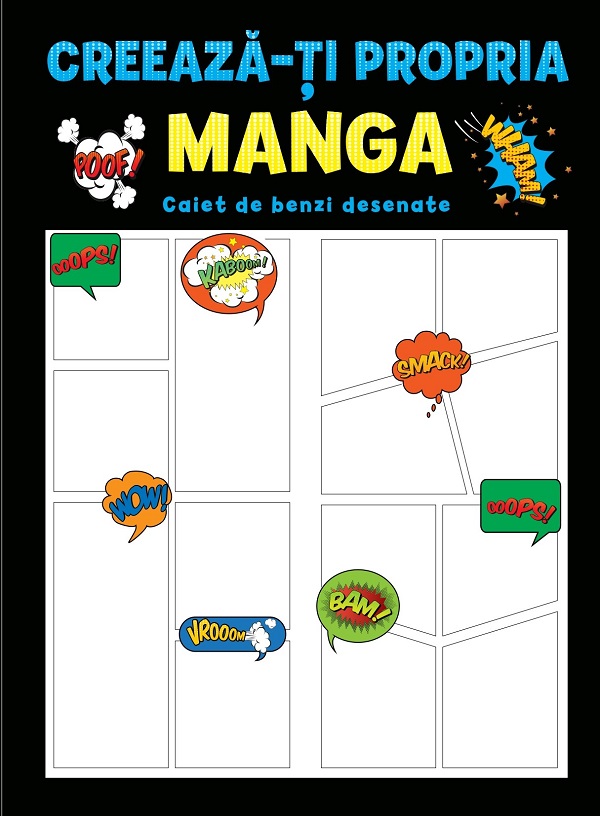 Coperta cărții 'Creează-ți propria manga. Caiet de benzi desenate'
