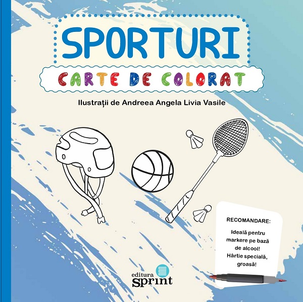 Coperta cărții 'Carte de colorat. Sporturi'