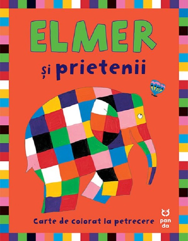 Coperta cărții 'Carte de colorat la petreceri. Elmer și prietenii'