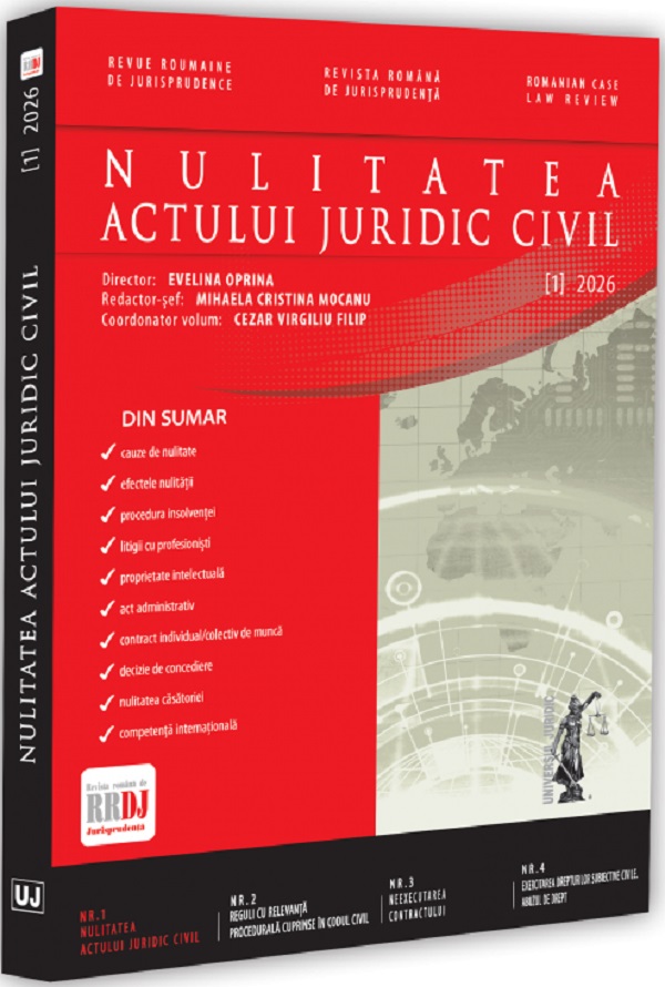 Coperta cărții 'Revista Română de Jurisprudență Nr.1 din 2026'