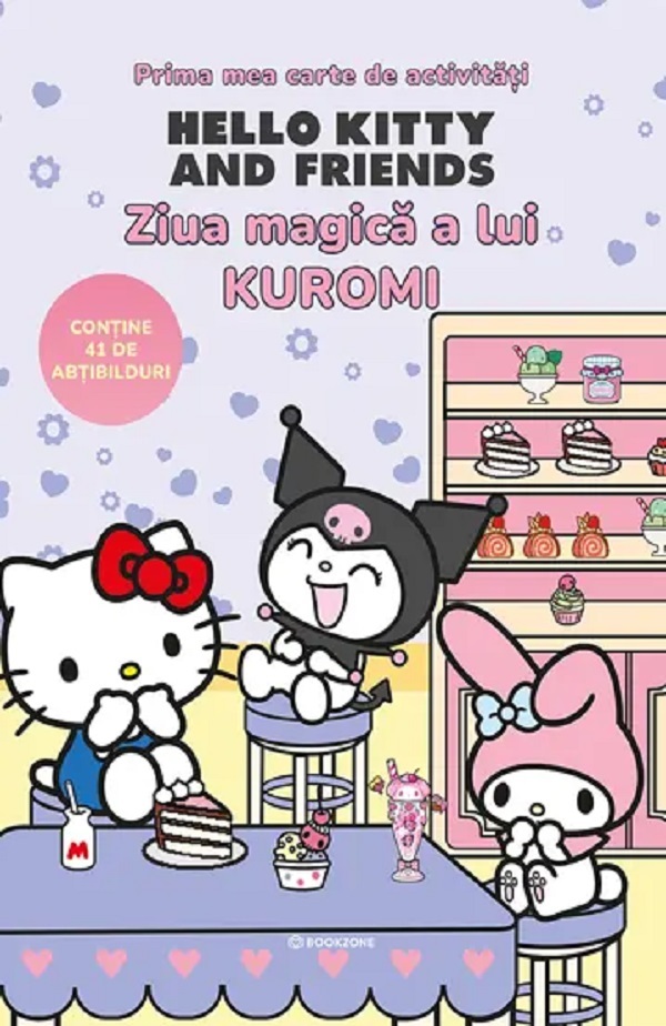 Coperta cărții 'Ziua magică a lui Kuromi. Prima mea carte de activitati. Hello Kitty and friends'