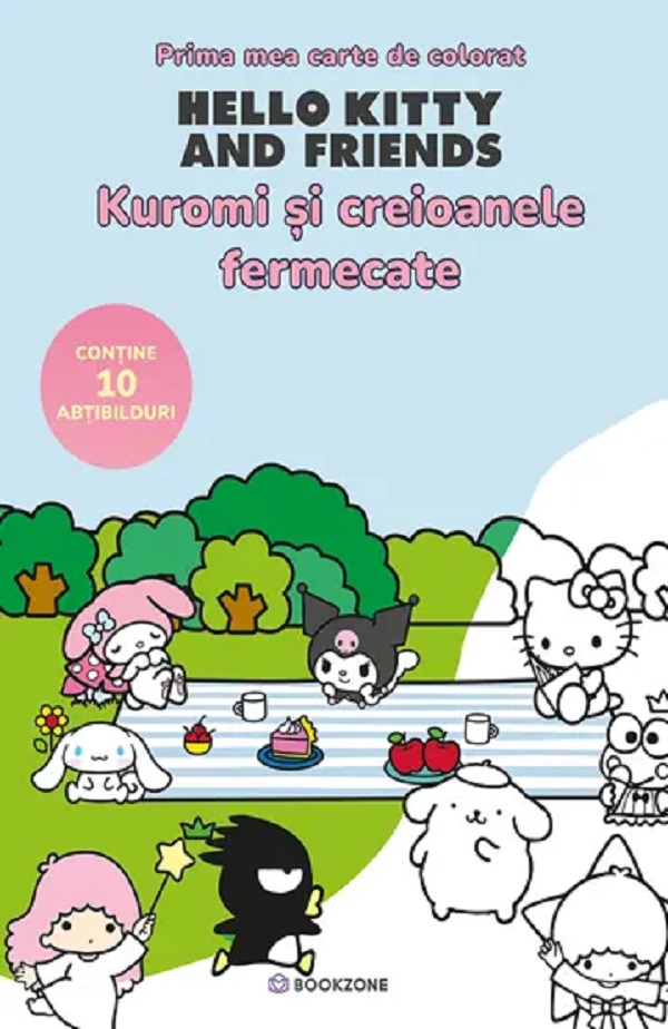Coperta cărții 'Kuromi și creioanele fermecate. Prima mea carte de colorat. Hello kitty and friends'