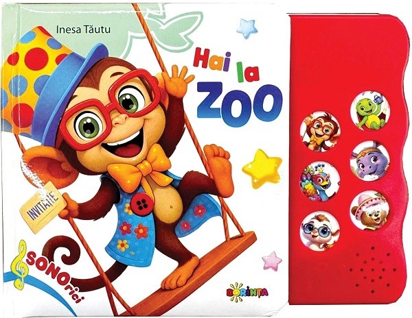 Coperta cărții 'Carte cu sunete. Hai la zoo - Inesa Tăutu'