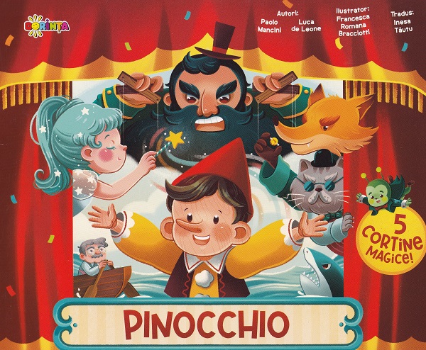 Coperta cărții 'Pinocchio. 5 cortine magice - Luca De Leone, Paolo Mancini'