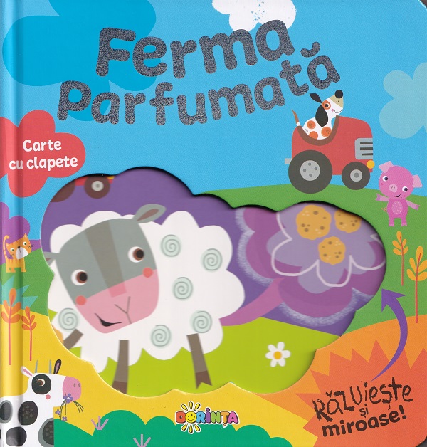 Coperta cărții 'Ferma parfumată. Carte cu clapete. Răzuiește și miroase! - JJ Lachowich'