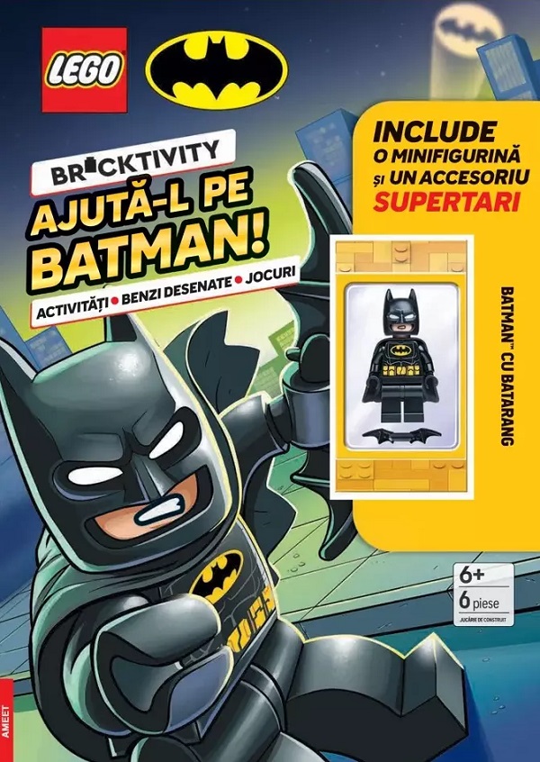 Coperta cărții 'Lego Bricktivity + Minifigurină LEGO: Ajută-l pe Batman!'