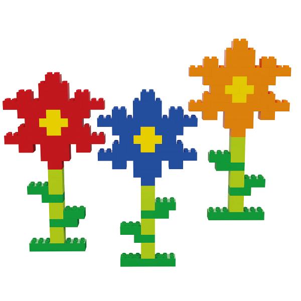 Blocuri de constructie colorate. 60 piese