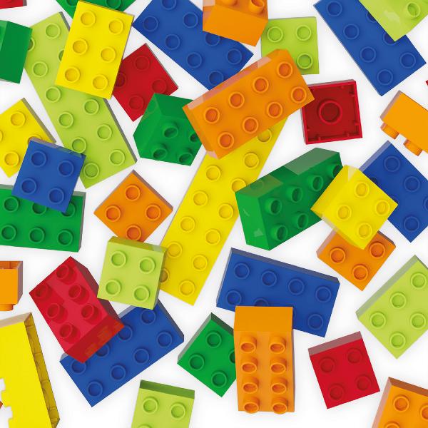 Blocuri de constructie colorate. 60 piese