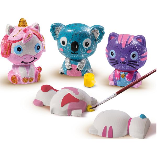 Set creativ: Mulaj si pictura. Animale cu glitter