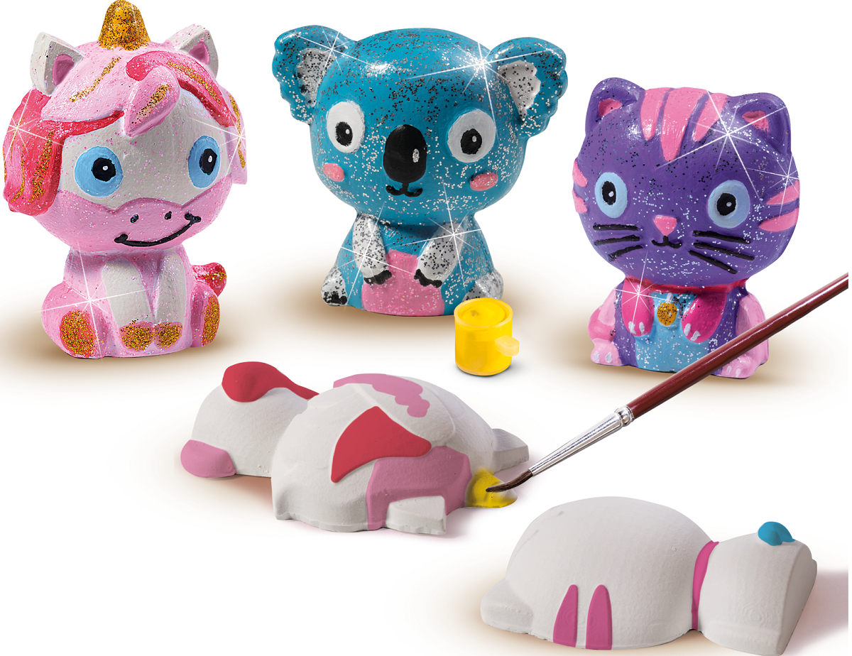 Imaginea produsului 'Set creativ: Mulaj și pictură. Animale cu glitter'