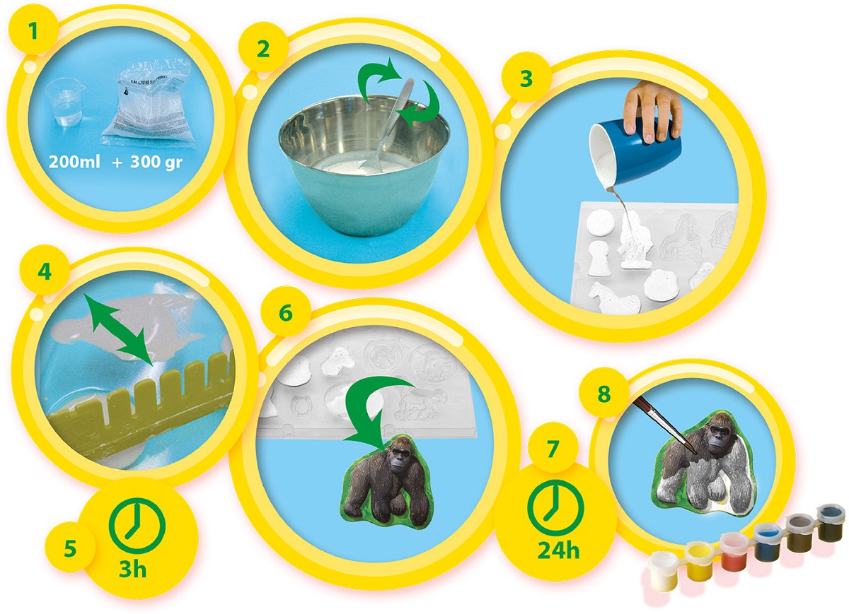 Imaginea produsului 'Set creativ: Mulaj și pictură. Animale'