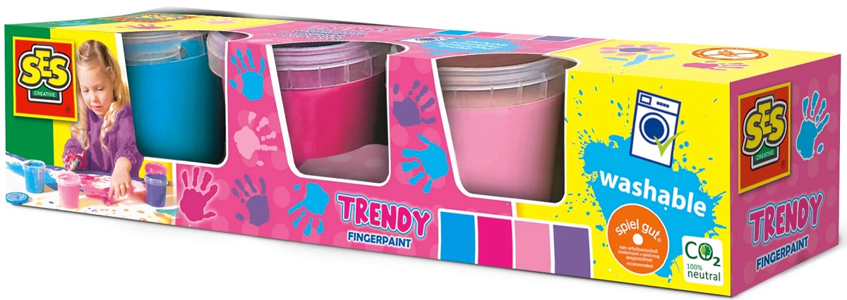 Imaginea produsului 'Set acuarele trendy pentru degete 4 buc'