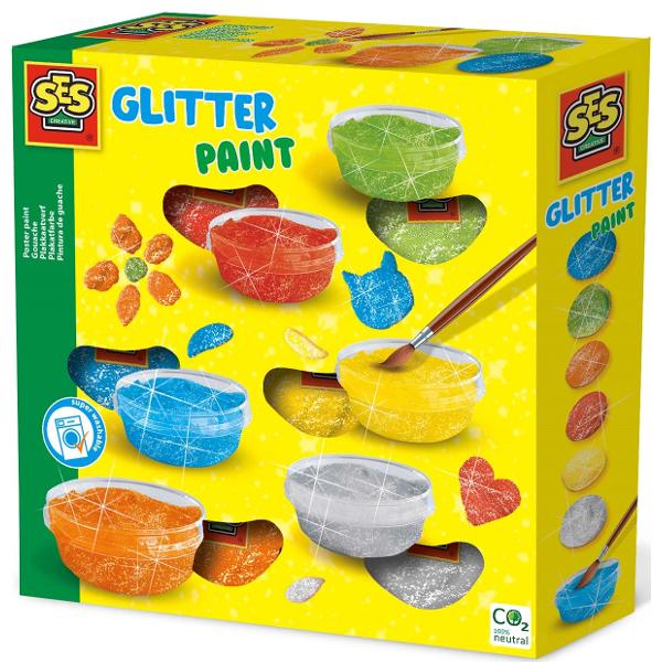 Set acuarele pasta glitter. Guasa